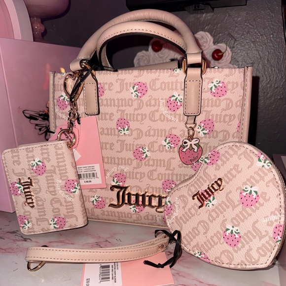 Juicy Couture Berry Sweet Mini Bag with Berry Sweet Coin Purse & Matching Wallet - Picture 3 of 12